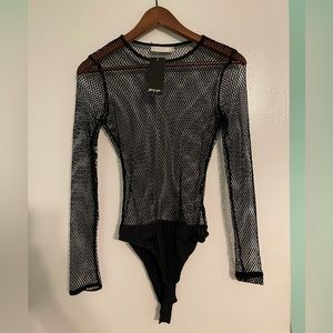NWT Nasty Gal Mesh Long Sleeve Bodysuit